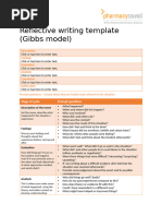 Gibbs' Reflective Cycle Template | PDF