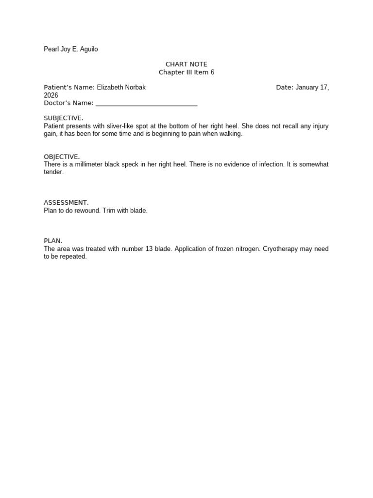 Chart Note Template | PDF