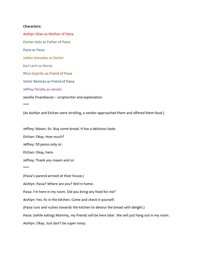 Oral Com Group 1 Role Play Script FINAL | PDF | Nonverbal Communication