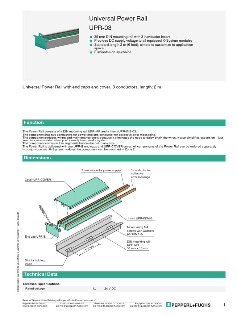P&F Power Rail UPR - 03 | PDF