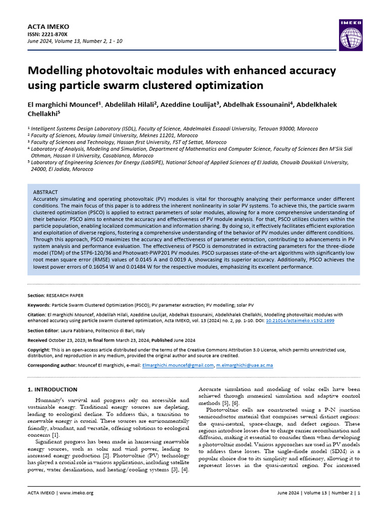 Modelling Photovoltaic Modules With Enhanced Accur | PDF ...