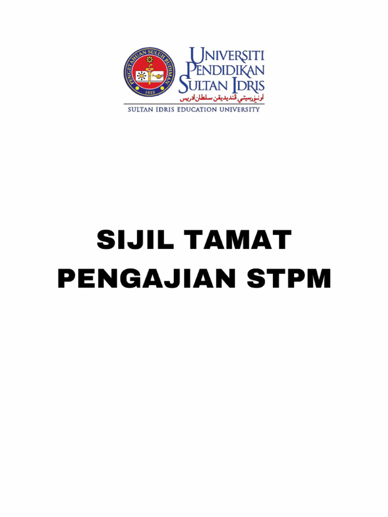 Sijil Tamat Pengajian STPM | PDF