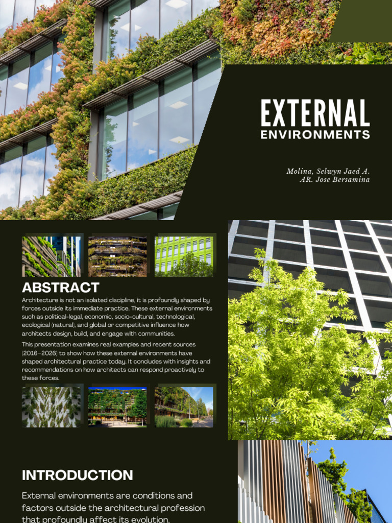 External Environments (Paper) | PDF | Sustainability | Architect