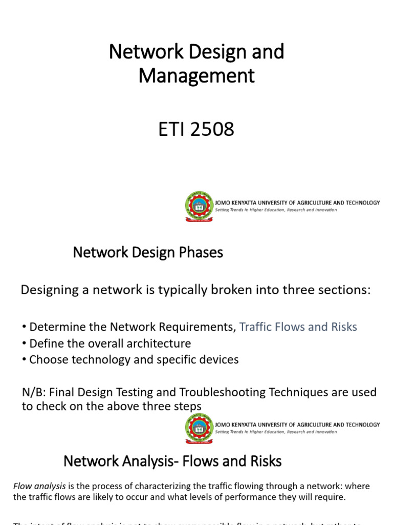 ETI 2508 Network Design and Management-LECTURE 3 - Design Analysis ...