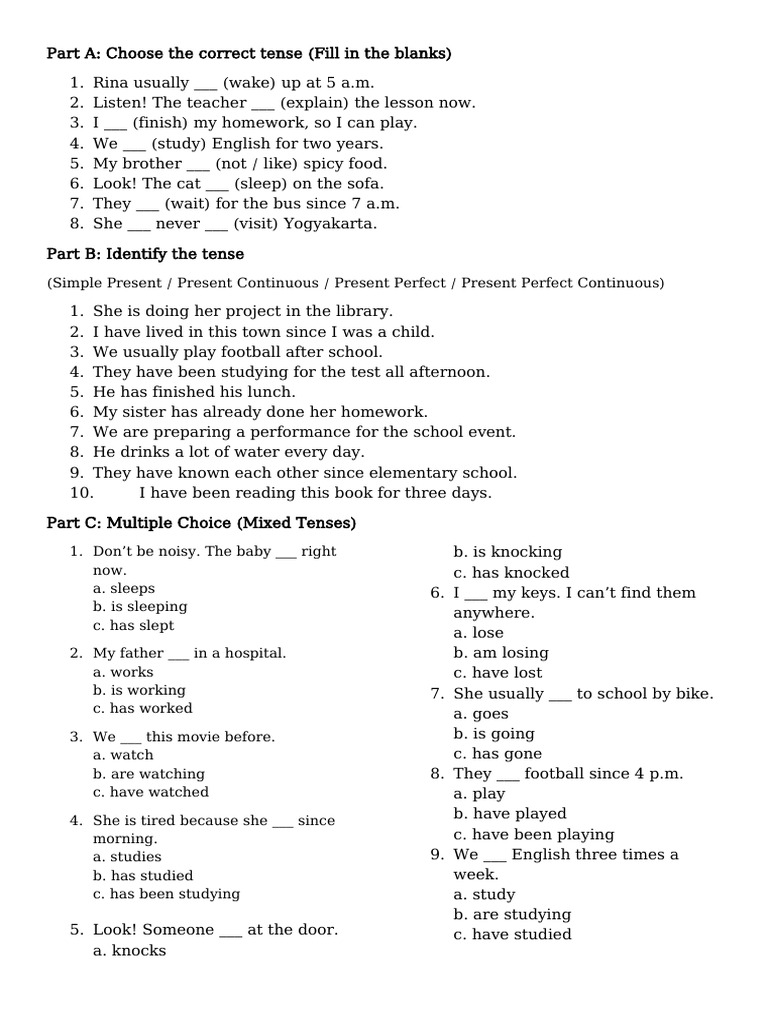 Mixed Present Tenses - Students | PDF | Chess Openings | Chess