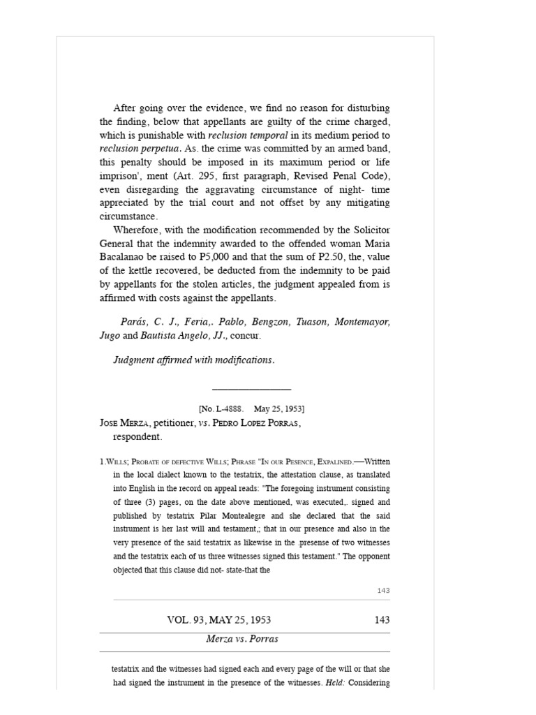 Art. 783 (3) Merza vs. Porras | PDF