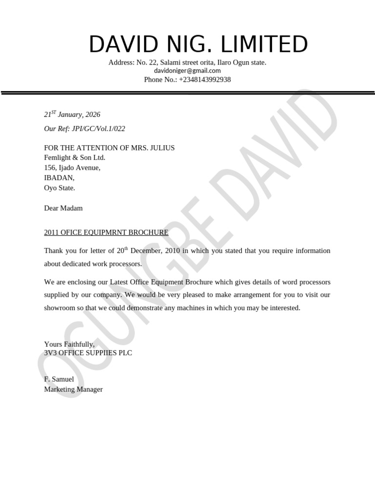 Otm Letter | PDF