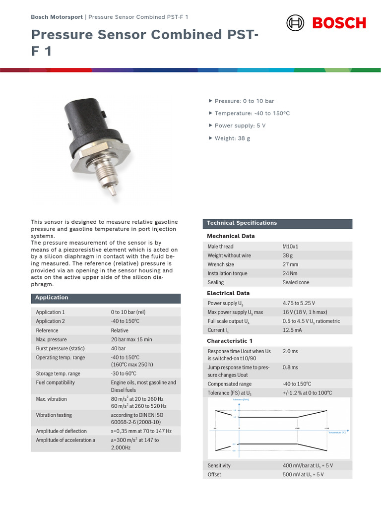 Data Sheet 70496907 Pressure Sensor Combined PST-F 1-1 | PDF | Pressure ...