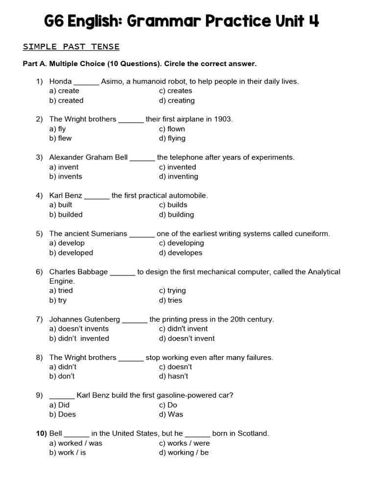 g6 Past and Future Review | PDF | Printing Press | Knowledge