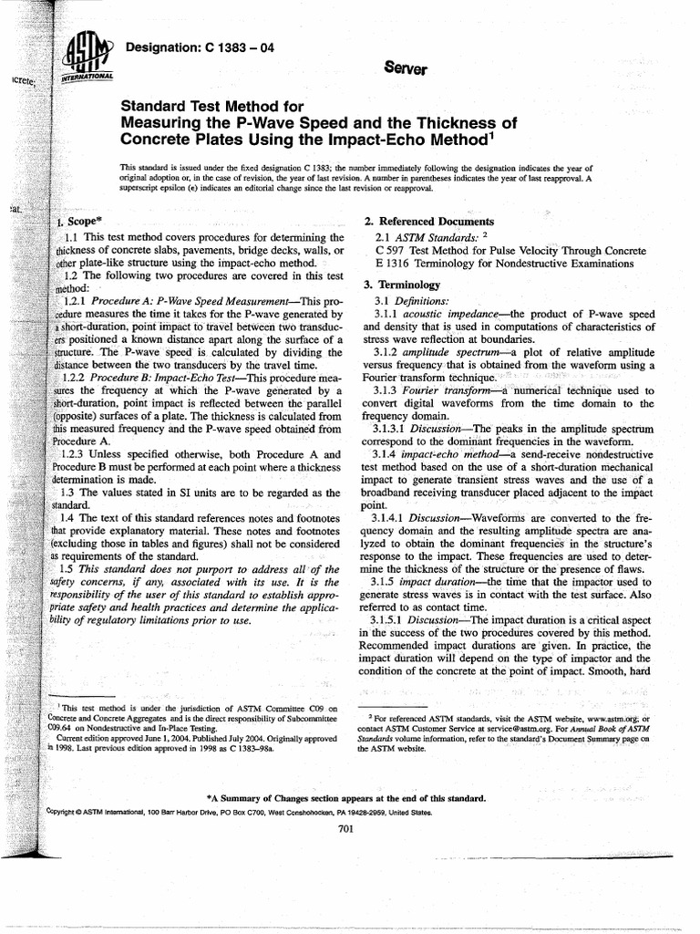 Astm C 1383-04 | PDF | Spectral Density | Sampling (Signal Processing)