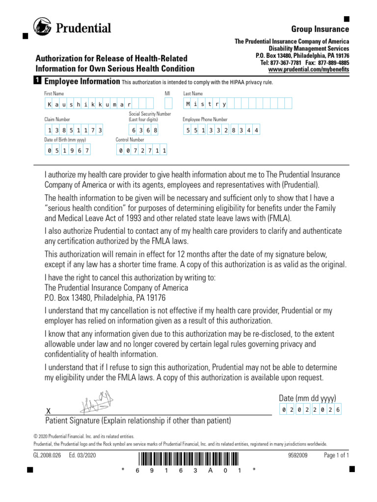 Employee Rights FMLA Authorization | PDF | Family And Medical Leave Act ...