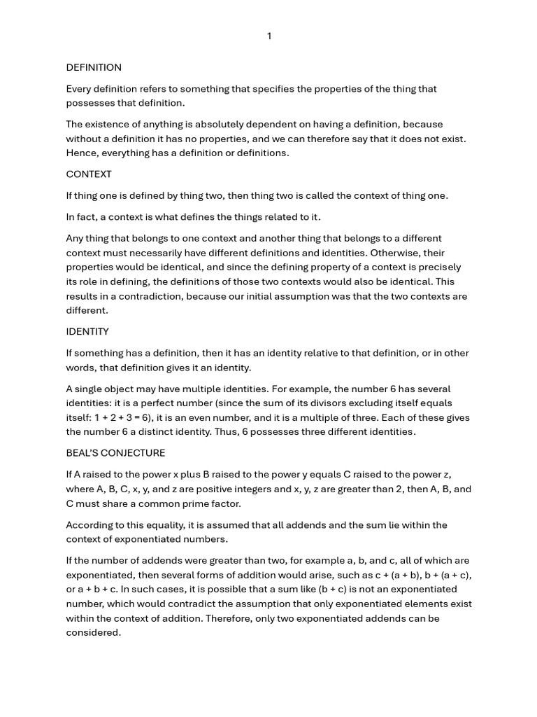Beal's Conjecture Proof | PDF | Exponentiation | Numbers