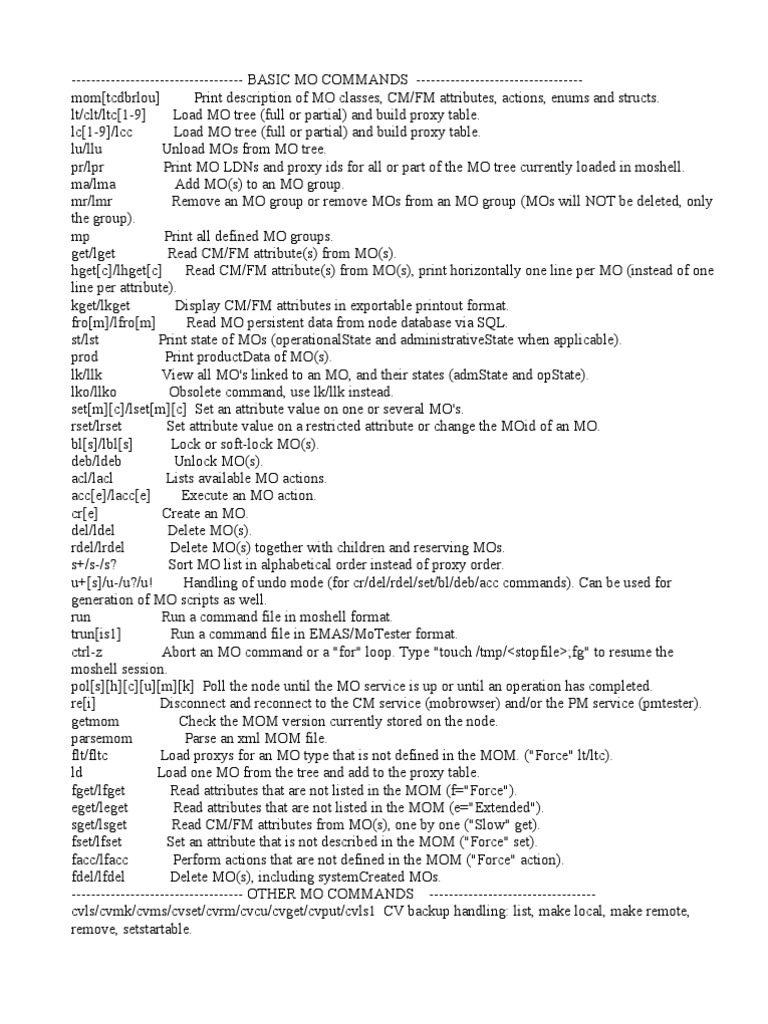 Basic Mo Commands | PDF