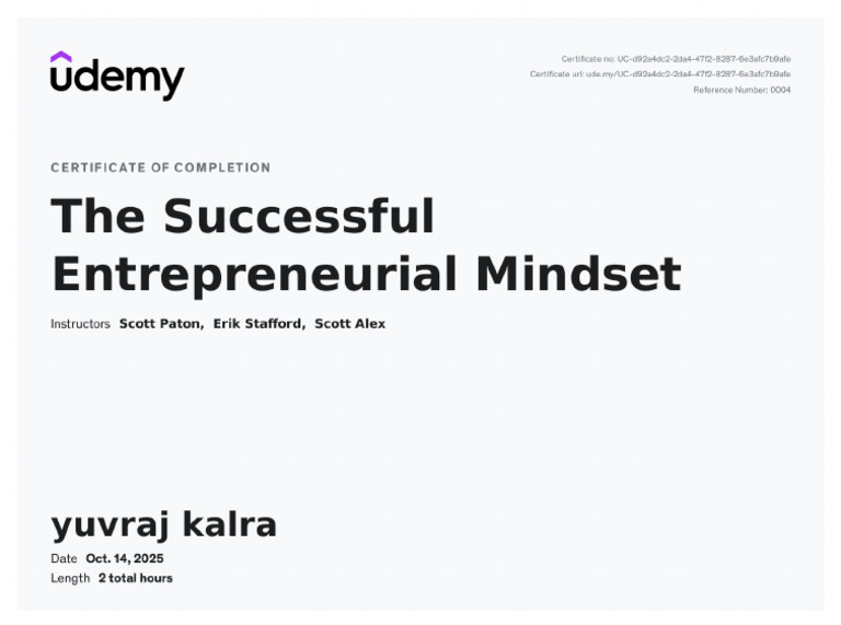 Udemy Certificate 1 | PDF