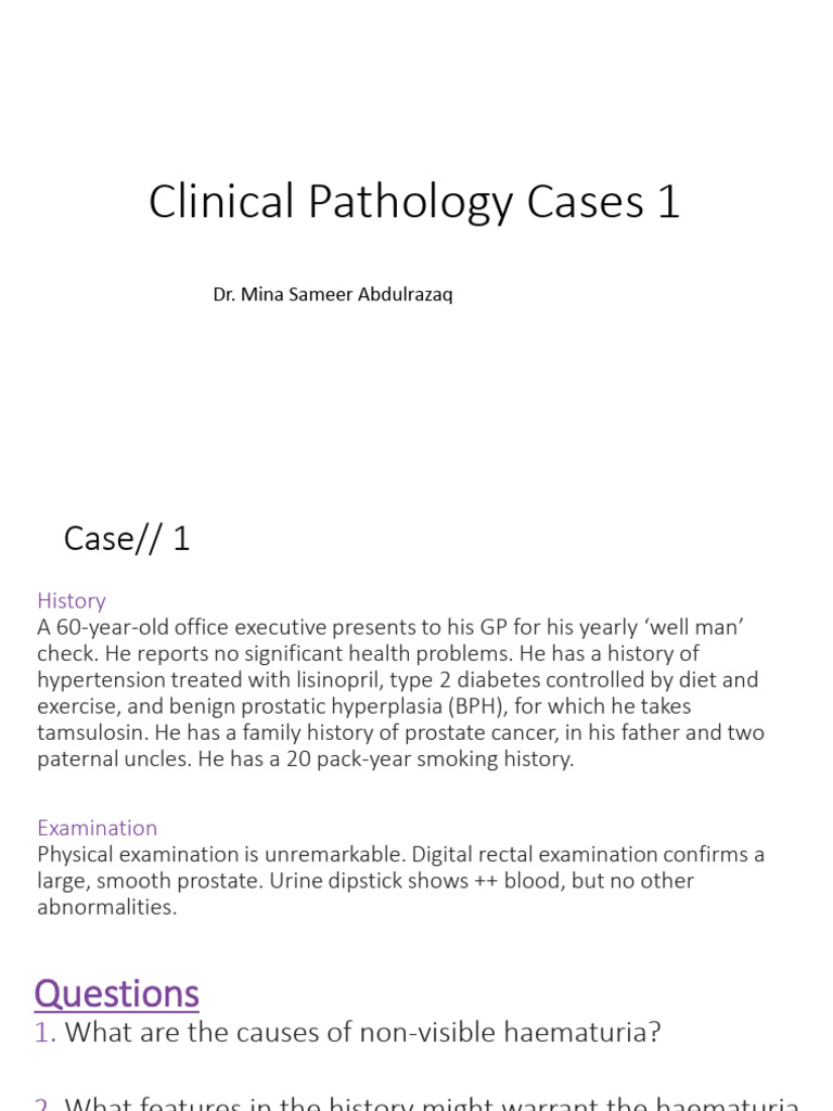 4th Stage Clinical Pathology Cases 1 | PDF | Medical Specialties | Medicine
