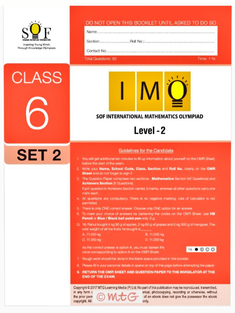 Mathematics Olympiad Level 2 | PDF | Prime Number | Area