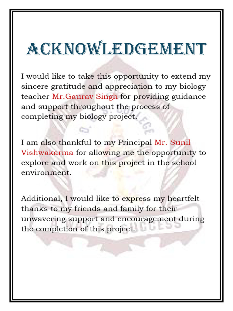 Acknowledgement | PDF