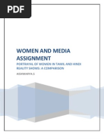 Women and Media Assignment: Portrayal of Women in Tamil and Hindi Reality Shows: A Comparison