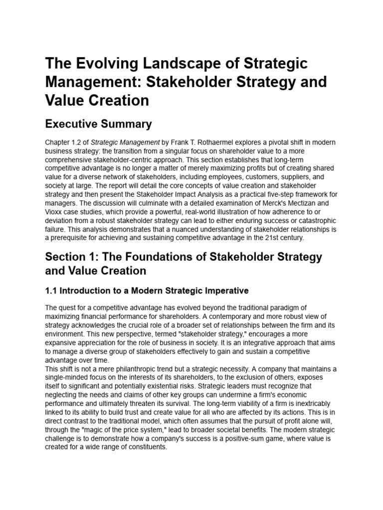 Stakeholder Strategy and CSR Summary | PDF | Corporate Social ...