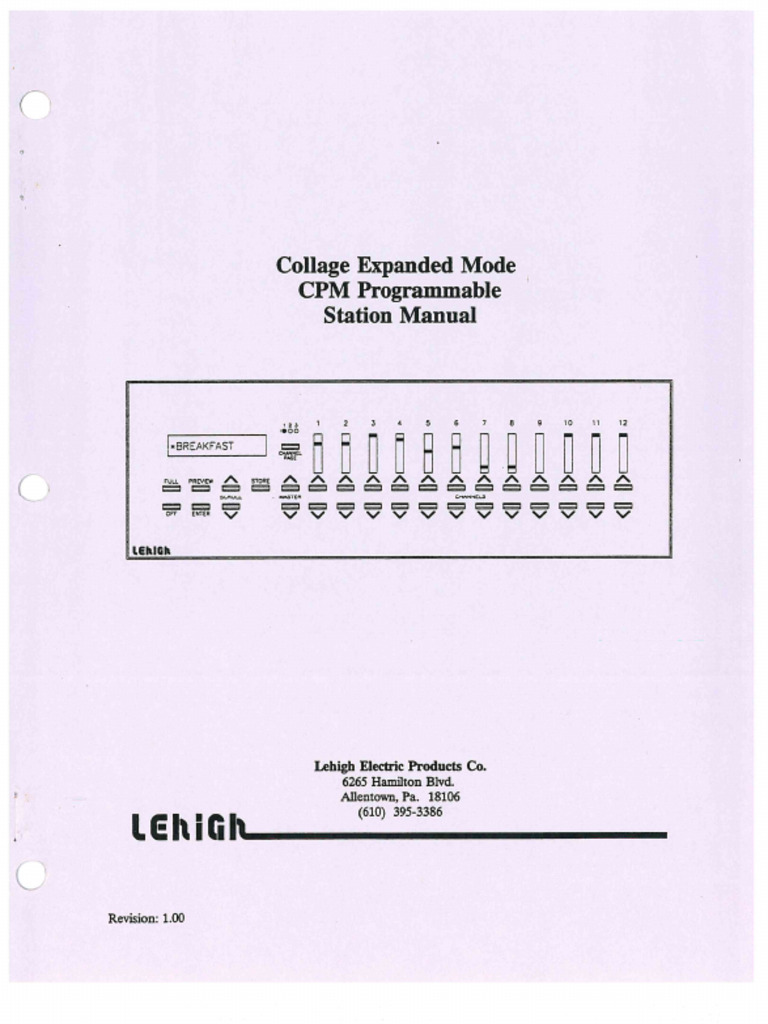 Collage Expanded Mode CPM Programmable Station Manual | PDF