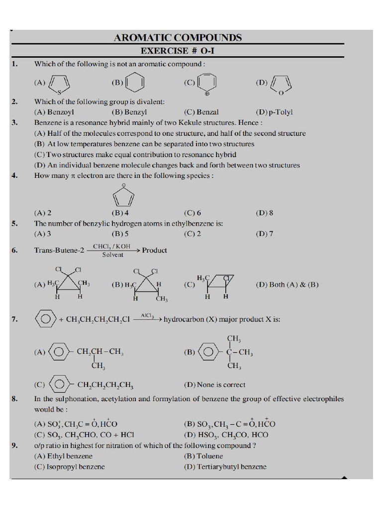 AROMATIC PRACTICE SHEETggggghgggggggggggg | PDF