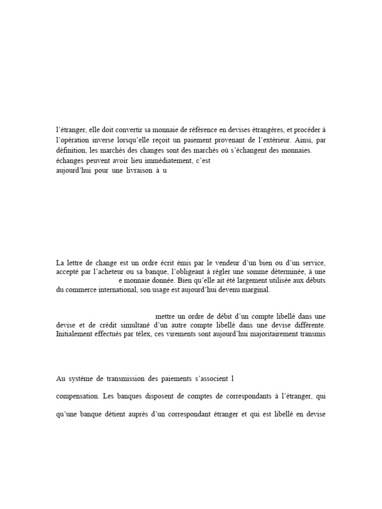 Marche Des Changes Chap0 1 | PDF | Taux de change | Forex