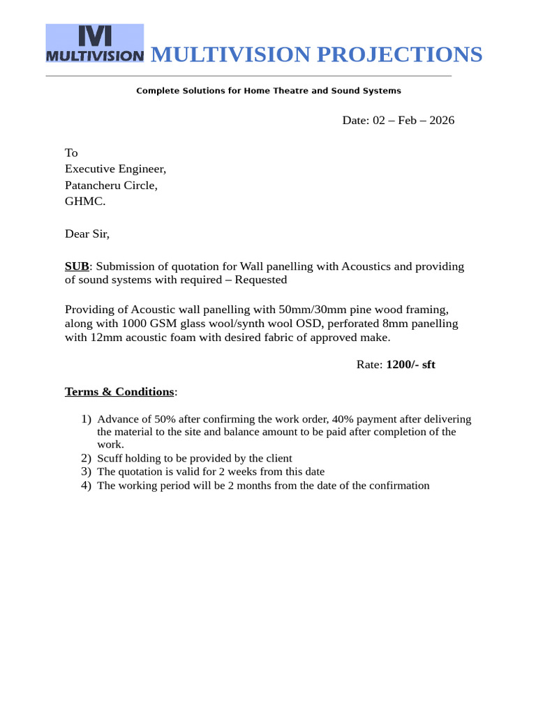 Multivision Projections - Quotation | PDF