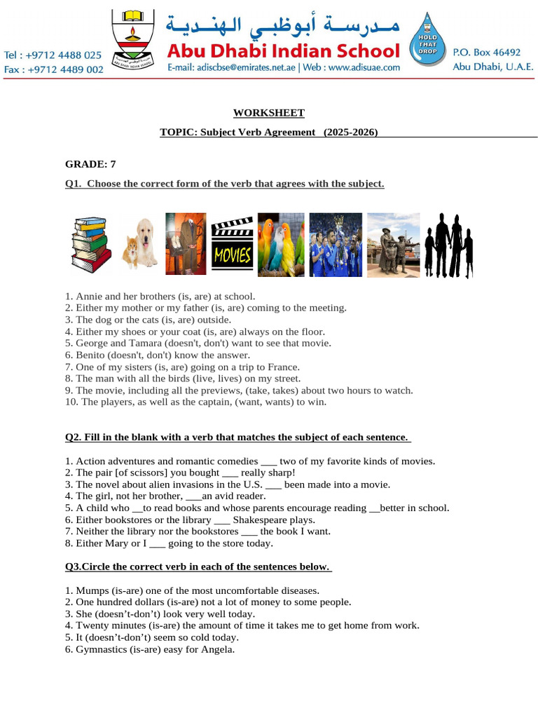 7-Subject Verb Agreement LMS | PDF | Chess Openings | Chess