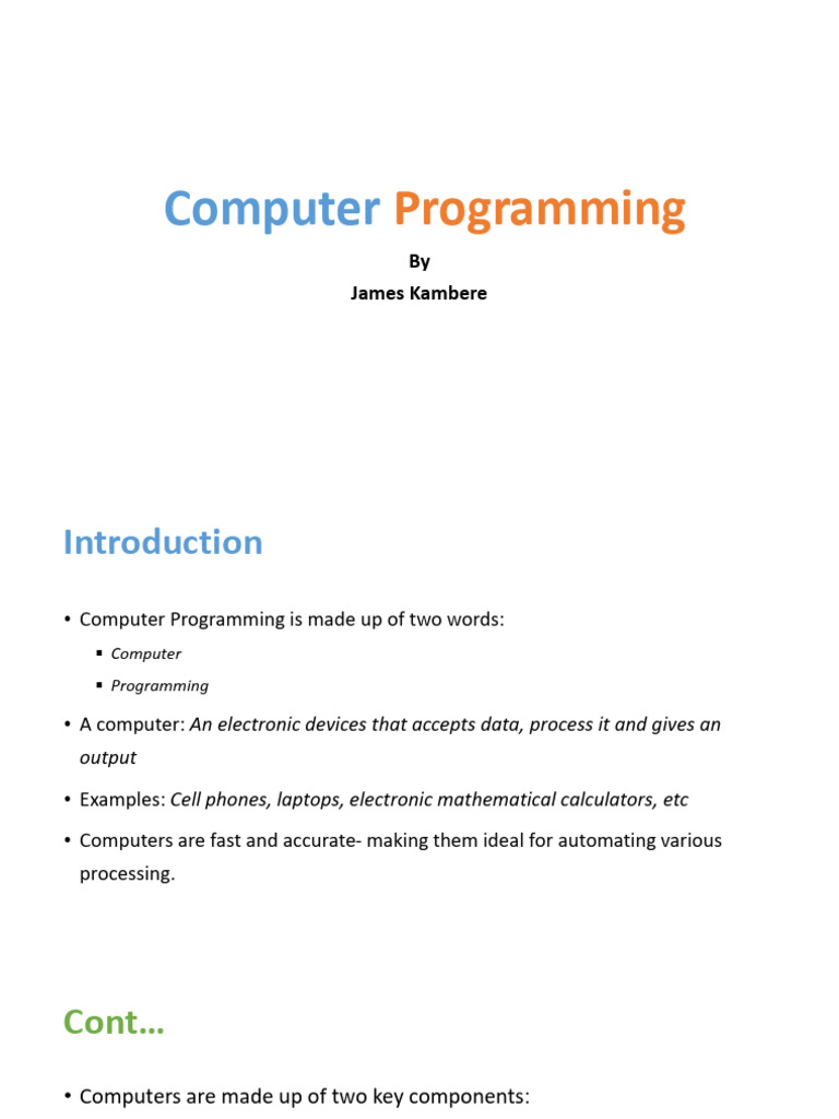 Computer Programming - ABMA Lecture I | PDF | Data Type | Control Flow