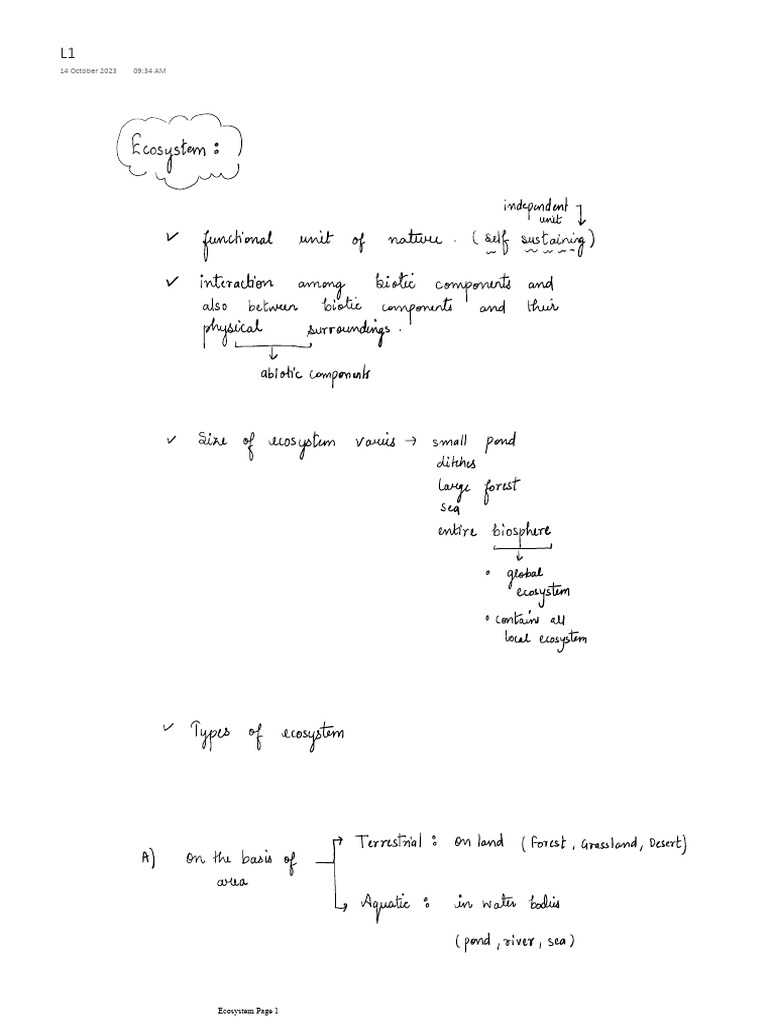 Ecosystem Notes | PDF