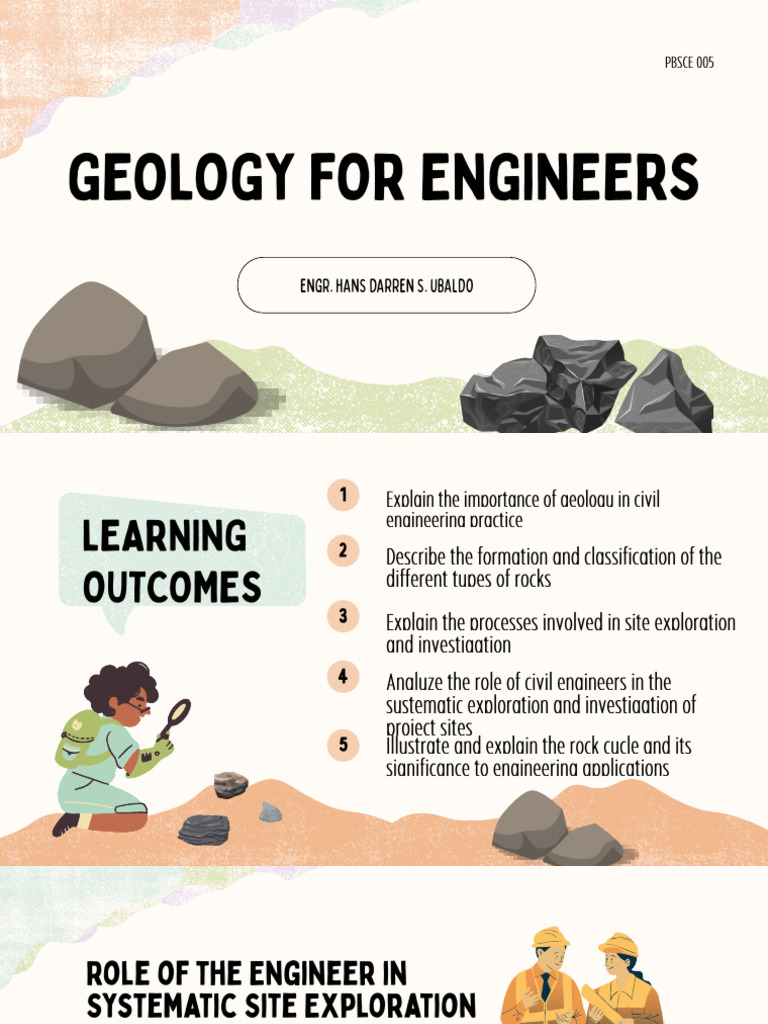 Module 1 PPT Geology For Engineers | PDF | Rock (Geology) | Geology