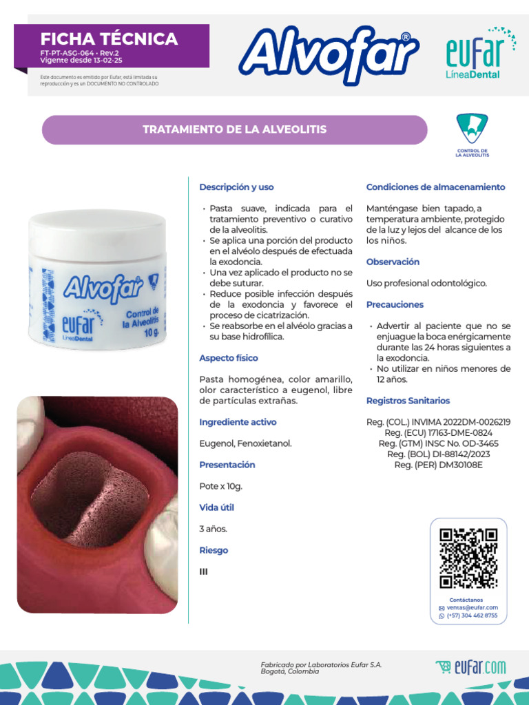 Ficha Tecnica Alvofar Eufar | PDF | Medicina | Especialidades Medicas