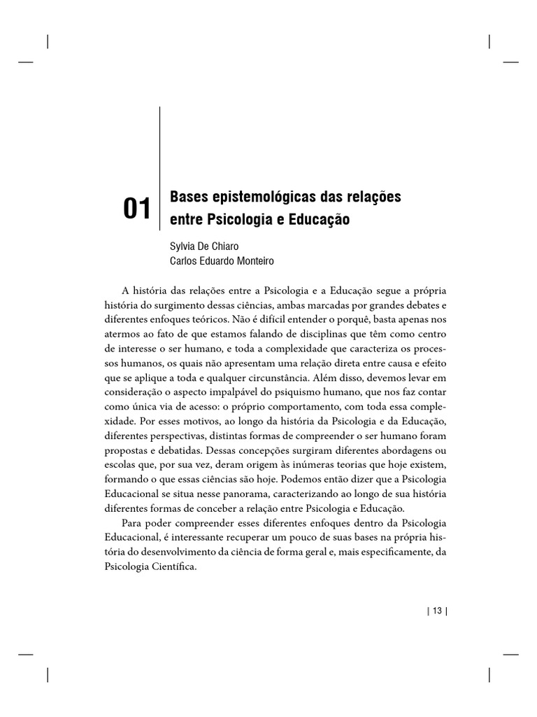 Monteiro e de Chiaro Cap 1 | PDF | Science | Pensamento