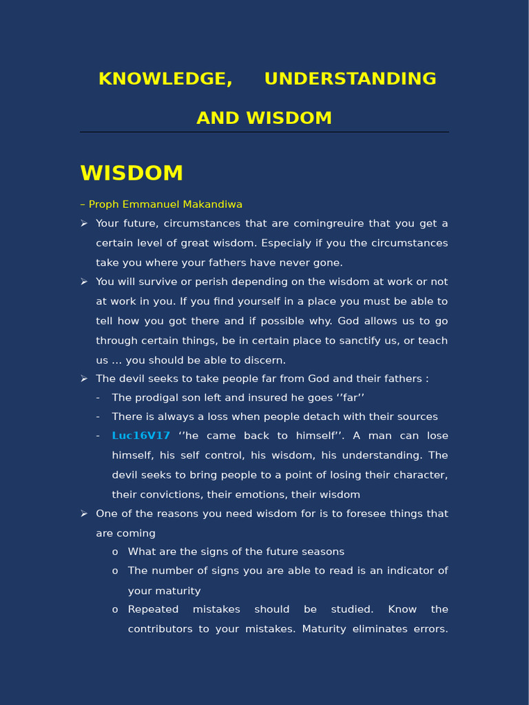 Knowl Edge, Light, Understanding and Wisdom | PDF | Prayer | God
