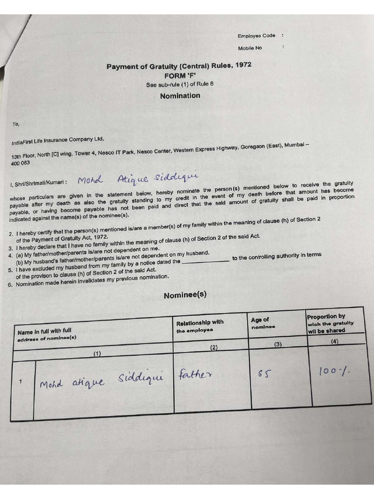 Form F | PDF