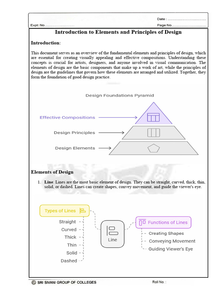 Introduction To Elements and Principles of Design | PDF | Composition ...