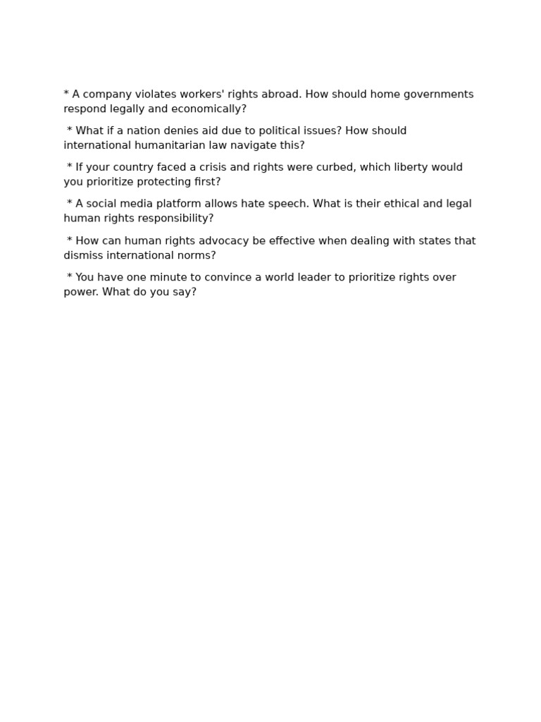 Human Rights Journalist Questions | PDF