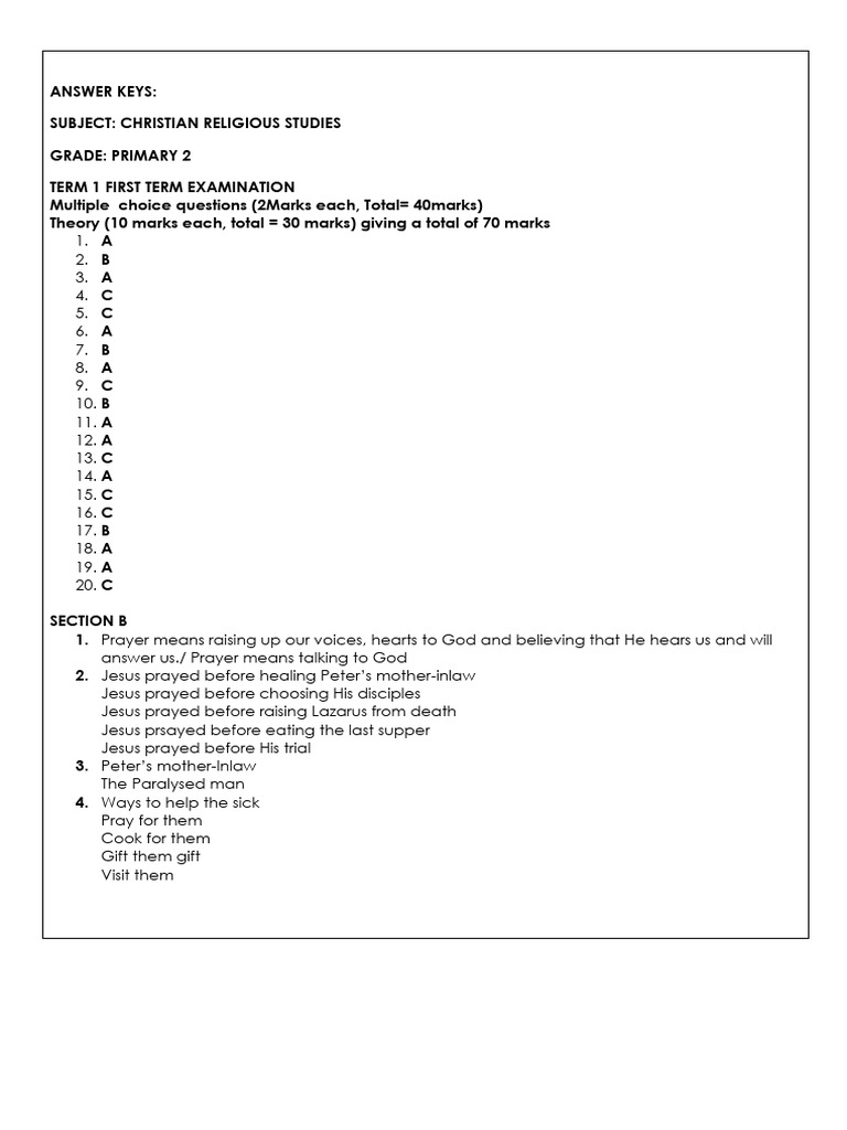 Crs p2 Answer Keys | PDF