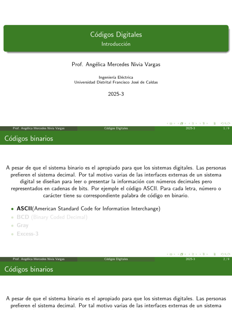 Codigos Digitales | PDF | Decimal codificado en binario | Ascii