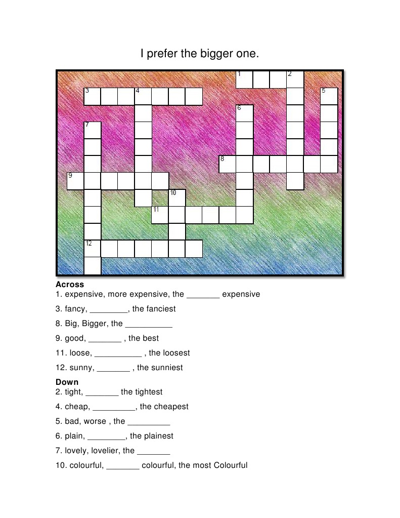 Crossword Comparatives | PDF