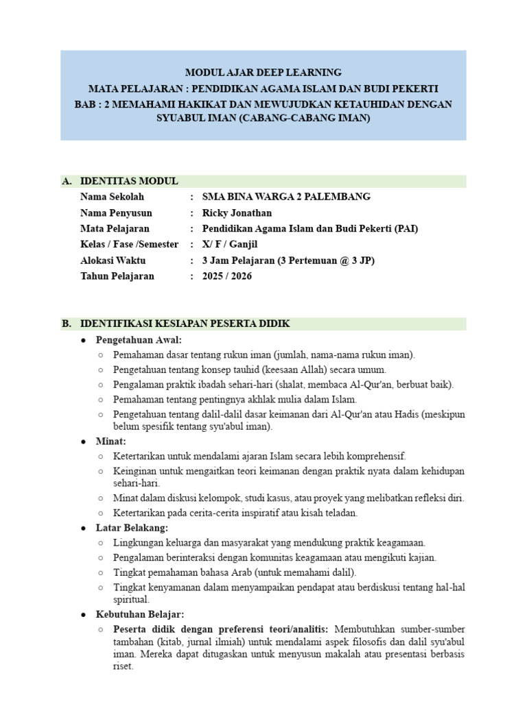 Modul Ajar Deep Learning J0nathan Fixs - 065036 | PDF