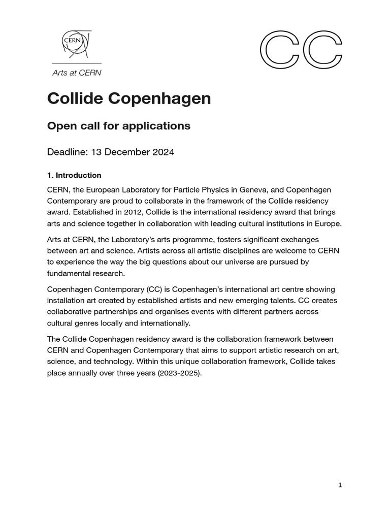 Collide Residency Award 2024 | PDF | Science