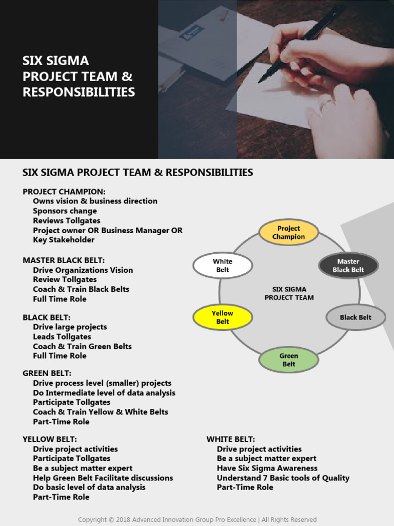 Six Sigma Project Team & Responsibilities | PDF