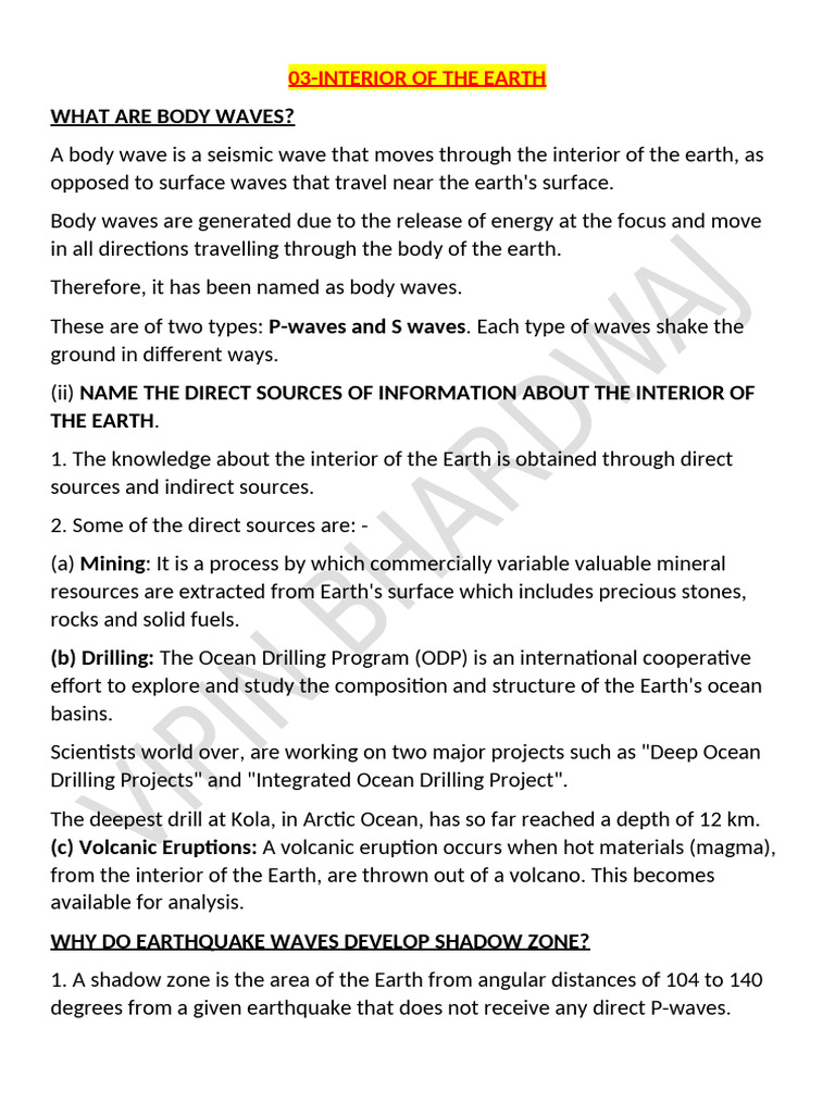 Interior of the Earth 11 Geo 2021 | PDF | Magma | Volcano