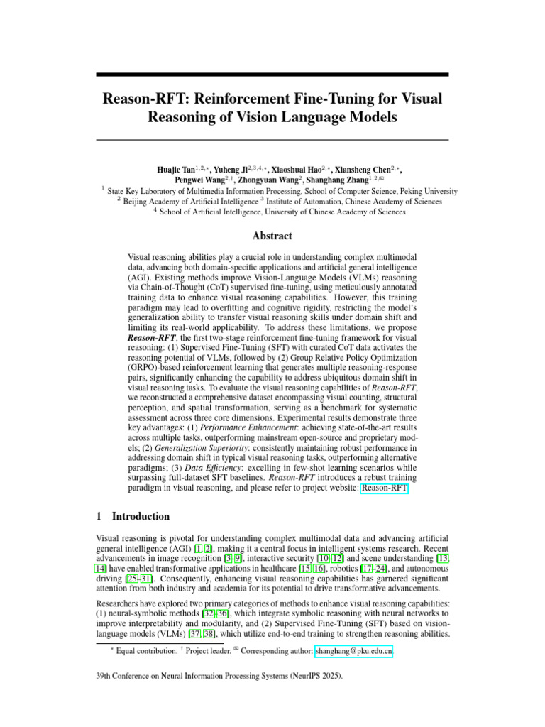 Reason-RFT Reinforcement Fine-Tuning for Visual | PDF | Machine ...