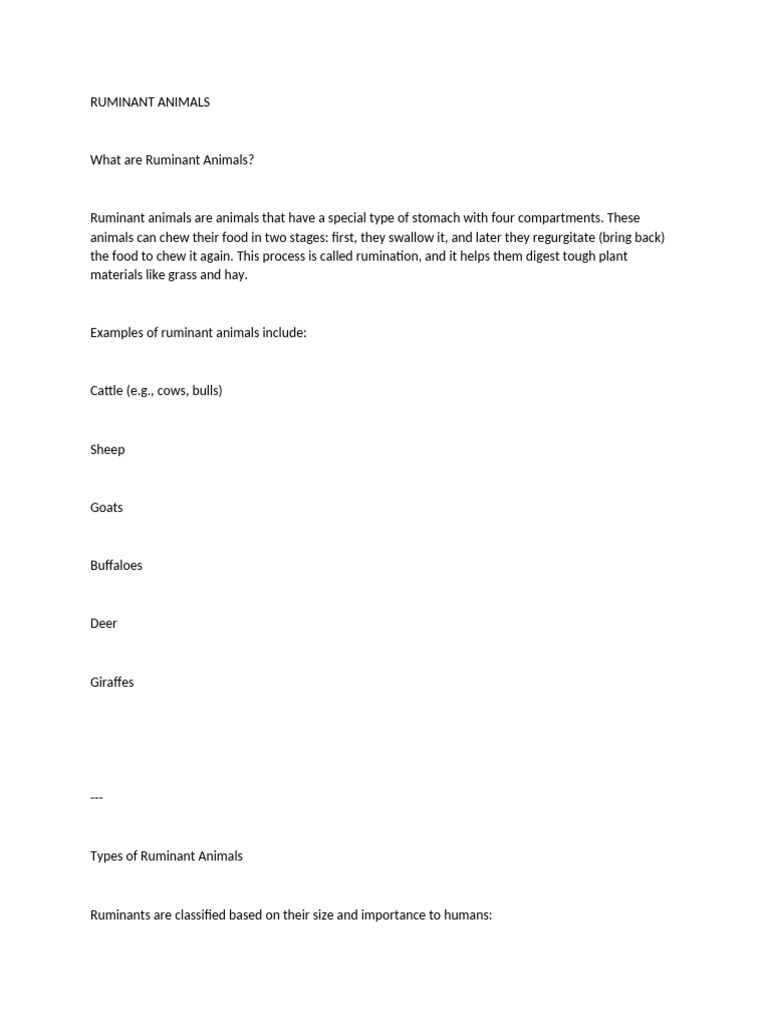 This Teach Students More About Ruminants Animal S in Agriculture. | PDF ...