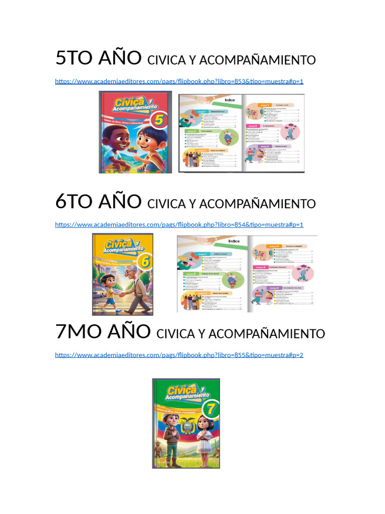 5to Año Civica y Acompañamiento | PDF