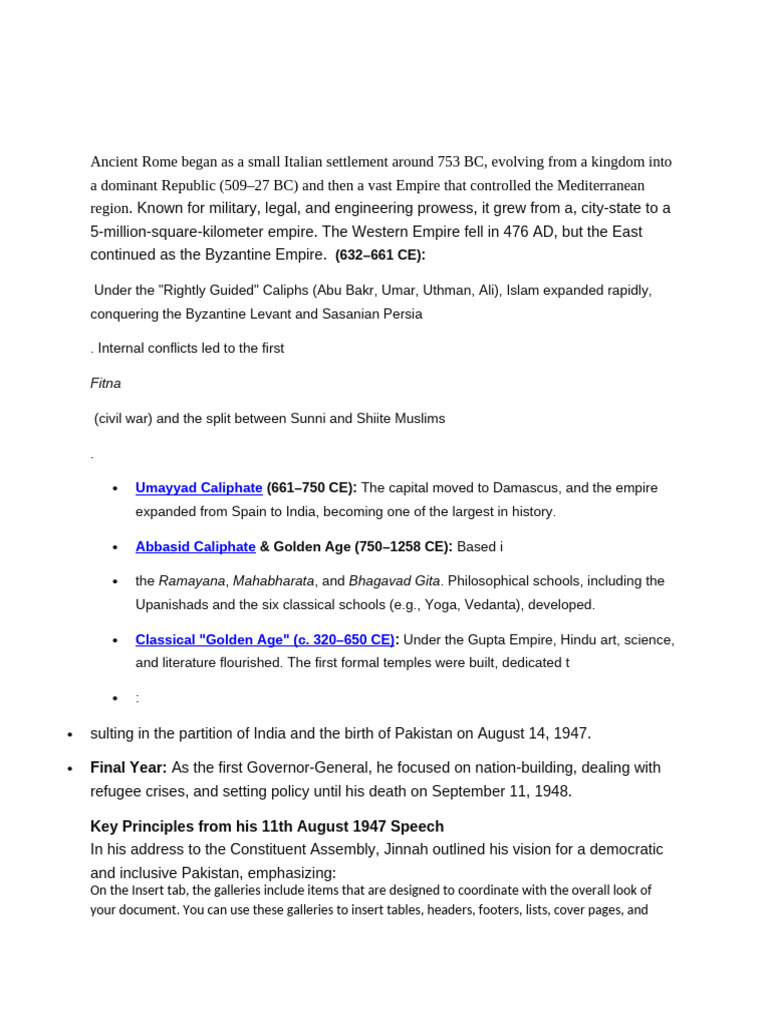 History of Rome | PDF | Page Layout | Caliphate