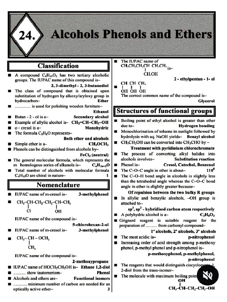 Alcohol Phenol Ethers | PDF