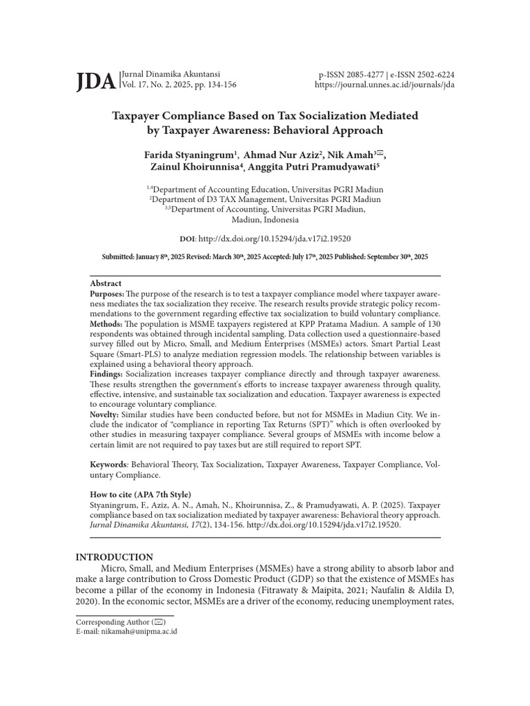 134-156_19520_publish+JDA | PDF | Taxes | Attitude (Psychology)